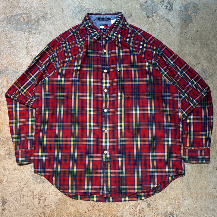 古着 TOMMY JEANS/ トミージーンズ/ ボタンダウン長袖シャツ/ チェック柄/ サイズXL