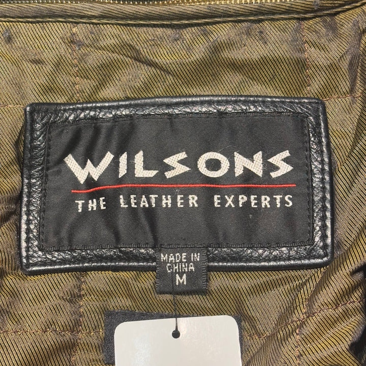 古着 WILSONS LEATHER/ ウィルソンズレザー/ 本革ジップアップレザージャケット/ 牛革/ サイズM