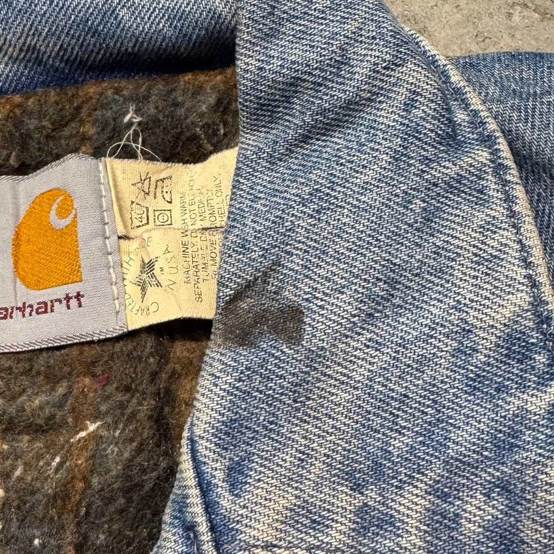 古着 USA製 Carhartt/ カーハート/ ミシガンチョアコート/ デニム地/裏地ブランケット/ サイズM