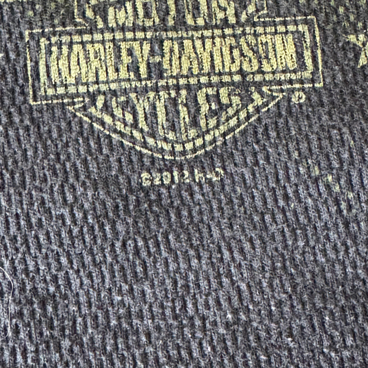 古着 USA製 Harley-Davidson ハーレーダビッドソン ロングスリーブサーマルTシャツ ワッフル生地 サイズM