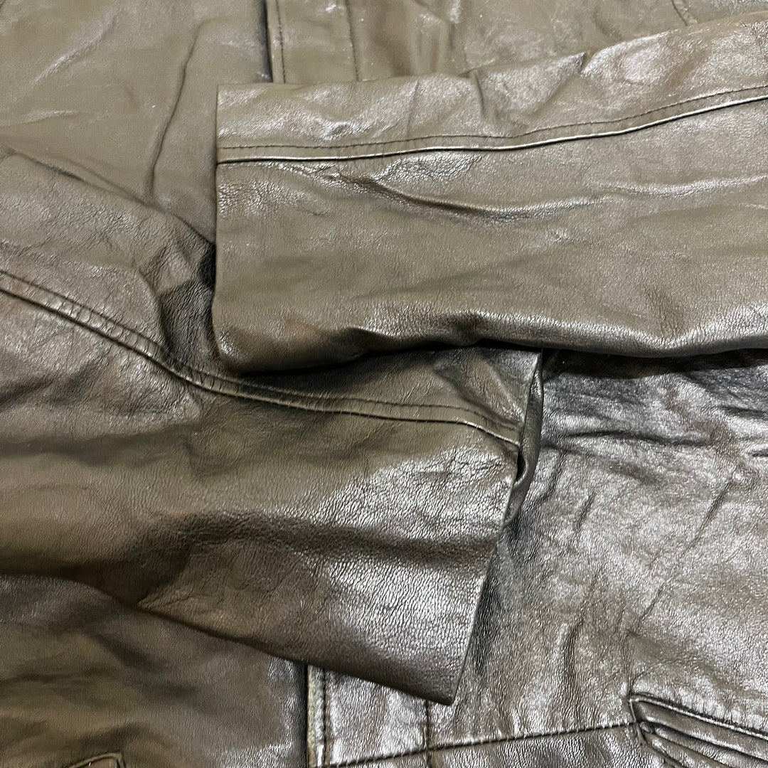 #1845 Unknow 古着/Leather jacket/フルジップレザージャケット/サイズXXL相当
