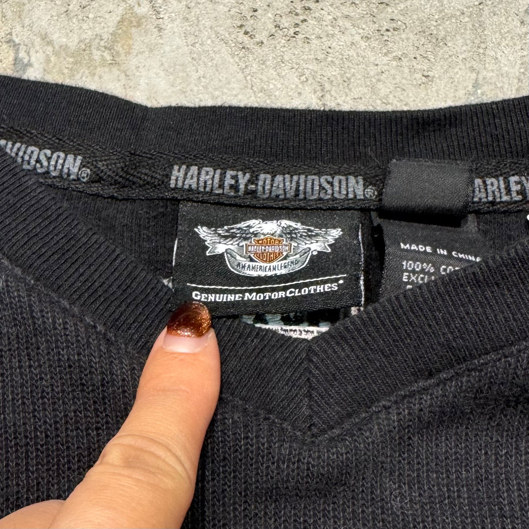 古着 HARLEY-DAVIDSON/ハーレーダビッドソン/Vネックコットンニットセーター/サイズM