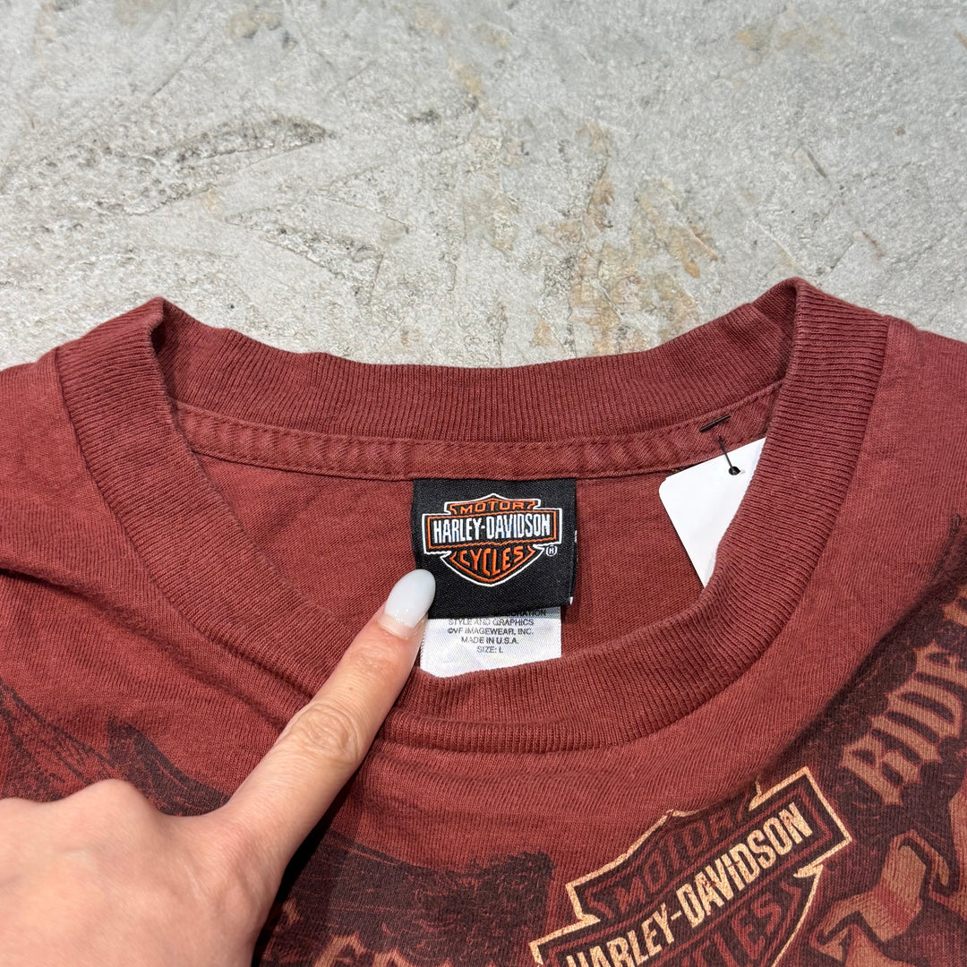 古着 USA製 Harley-Davidson/ハーレーダビッドソン/ プリントTシャツ/サイズL