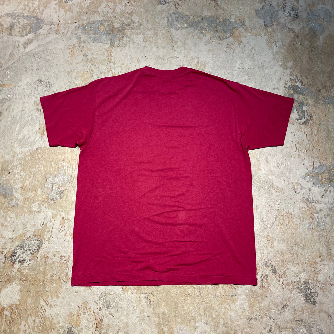 #4477 古着 89's Hanes/ヘインズ/short sleeve print t-shirt Tee/半袖プリントTシャツ/MADE IN USA/シングルステッチ/サイズXL相当