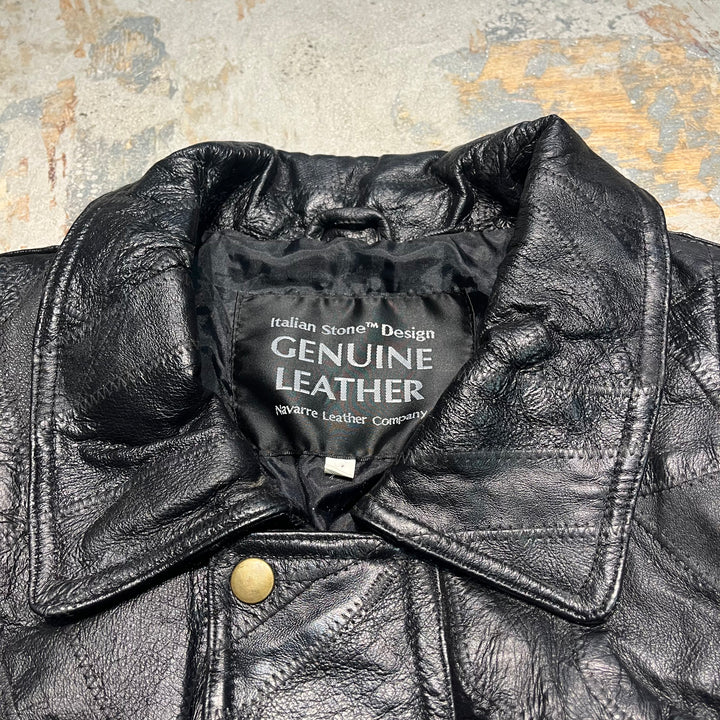 #2036 Unknow 古着/Leather jacket/ジップアップレザージャケット/サイズXL
