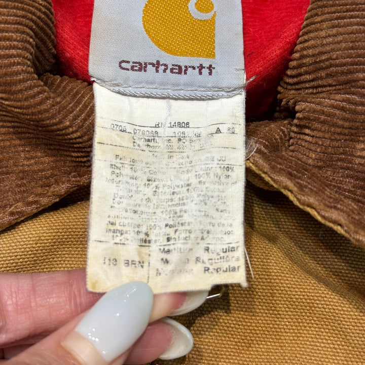 古着 Carhartt/ カーハート/ サンタフェジャケット/ ダック地/ 裏地キルティング/ 襟コーデュロイ/ サイズL相当