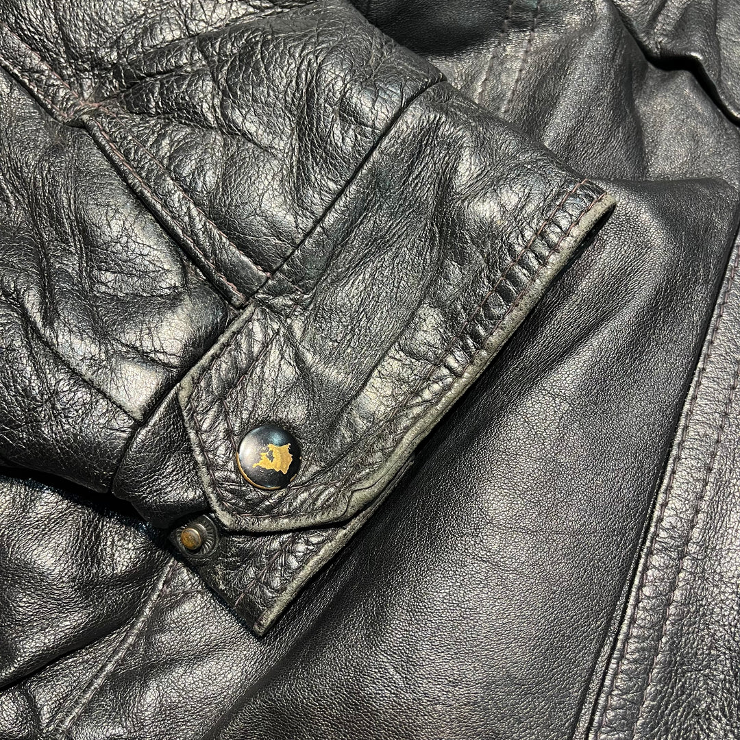 #3308 古着 Unknow/Leather jacket/ジップアップレザージャケット/サイズXL