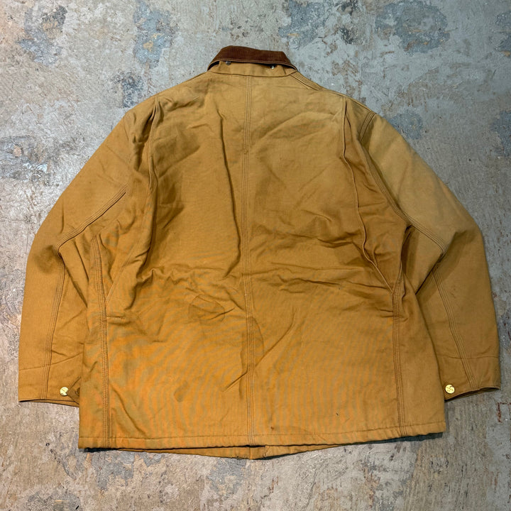 古着 USA製 90's~ Carhartt/ カーハート/ ミシガンチョアコート/ ダック地/襟コーデュロイ/裏地ブランケット/ サイズM相当
