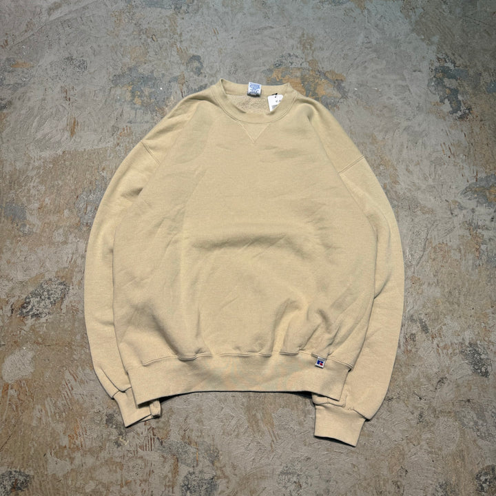 古着 90's〜 RUSSELL ATHLETIC/ ラッセルアスレチック/ ブランククルーネックスウェット/ 無地/ 前Vガゼット/ サイズL