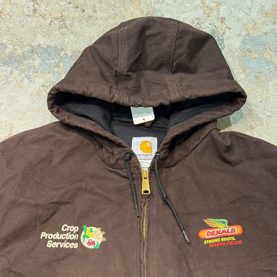 古着 Carhartt/ カーハート/ アクティブジャケット/ ダック地/ 企業ロゴ/ 裏地サーマル/ サイズL