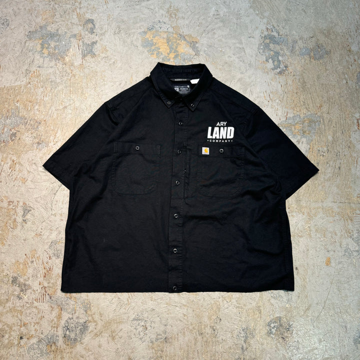 古着 carhartt/カーハート/ ボタンダウン半袖ワークシャツ/ 無地/ サイズXL