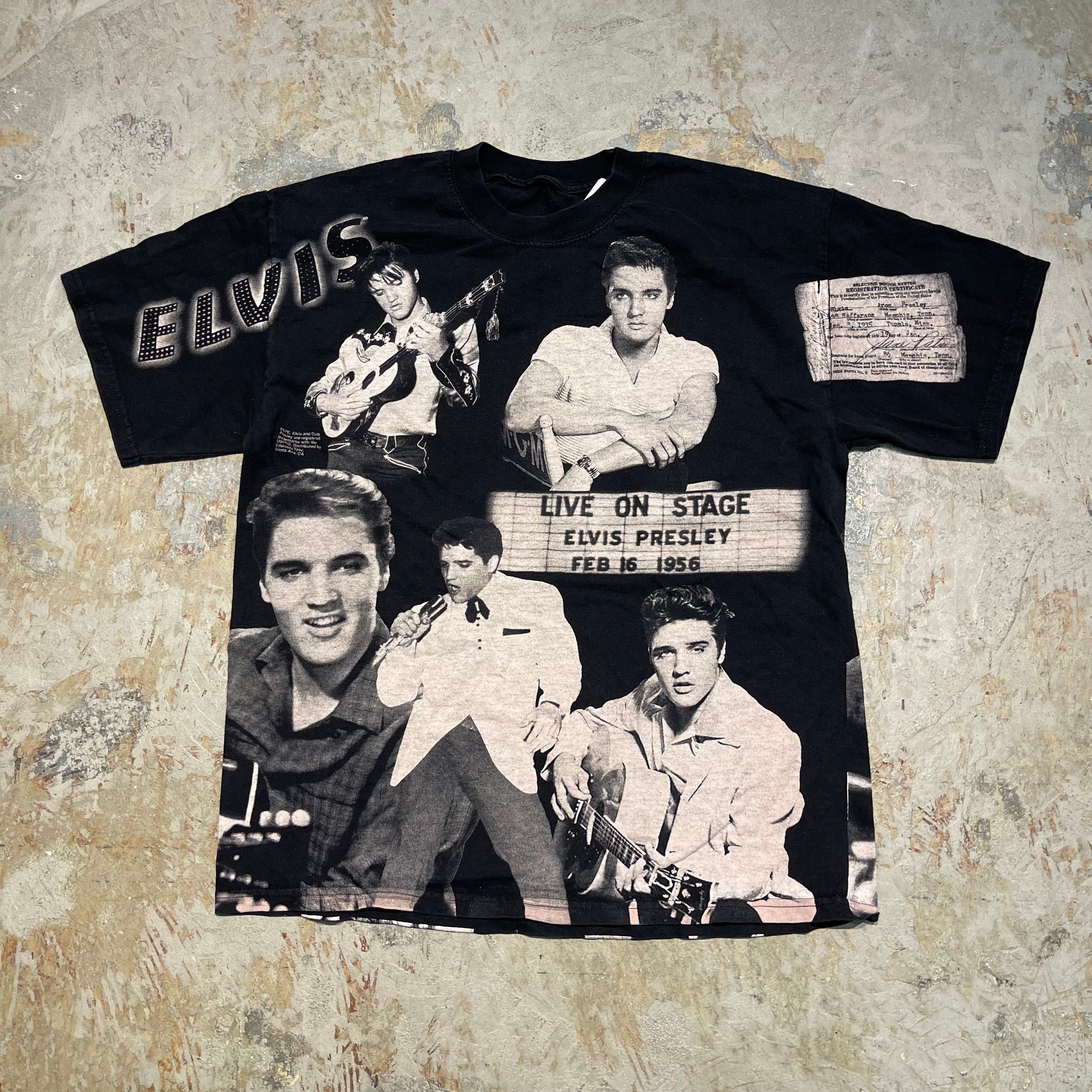 4848 古着 エルビス・プレスリー/LIVE ON STAGR/バンドTシャツ/サイズ