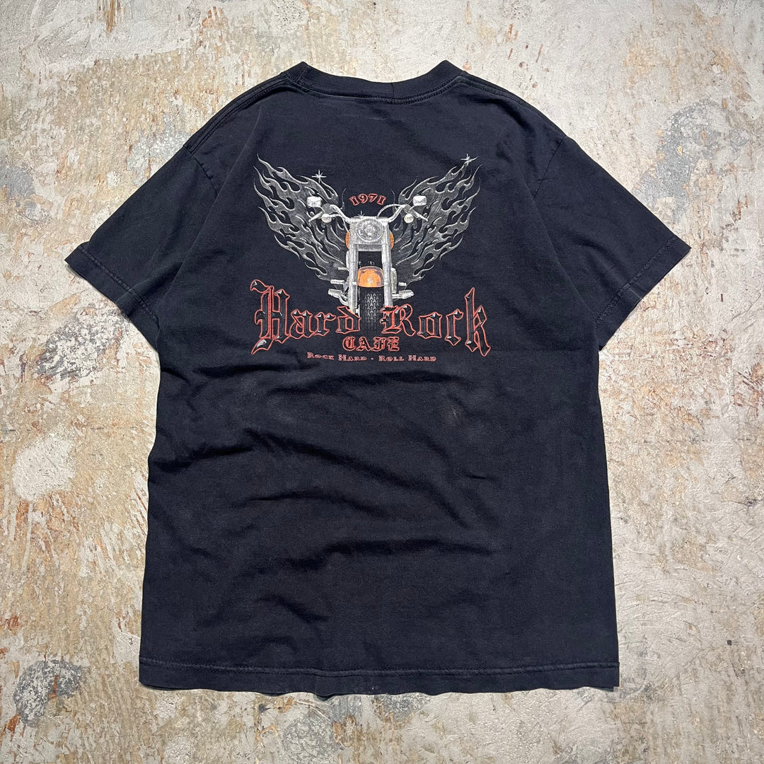 古着 90's HARD ROCK CAFE Detroit/ハードロックカフェ/アドバタイジング/企業系/プリントTシャツ / サイズ2XL相当