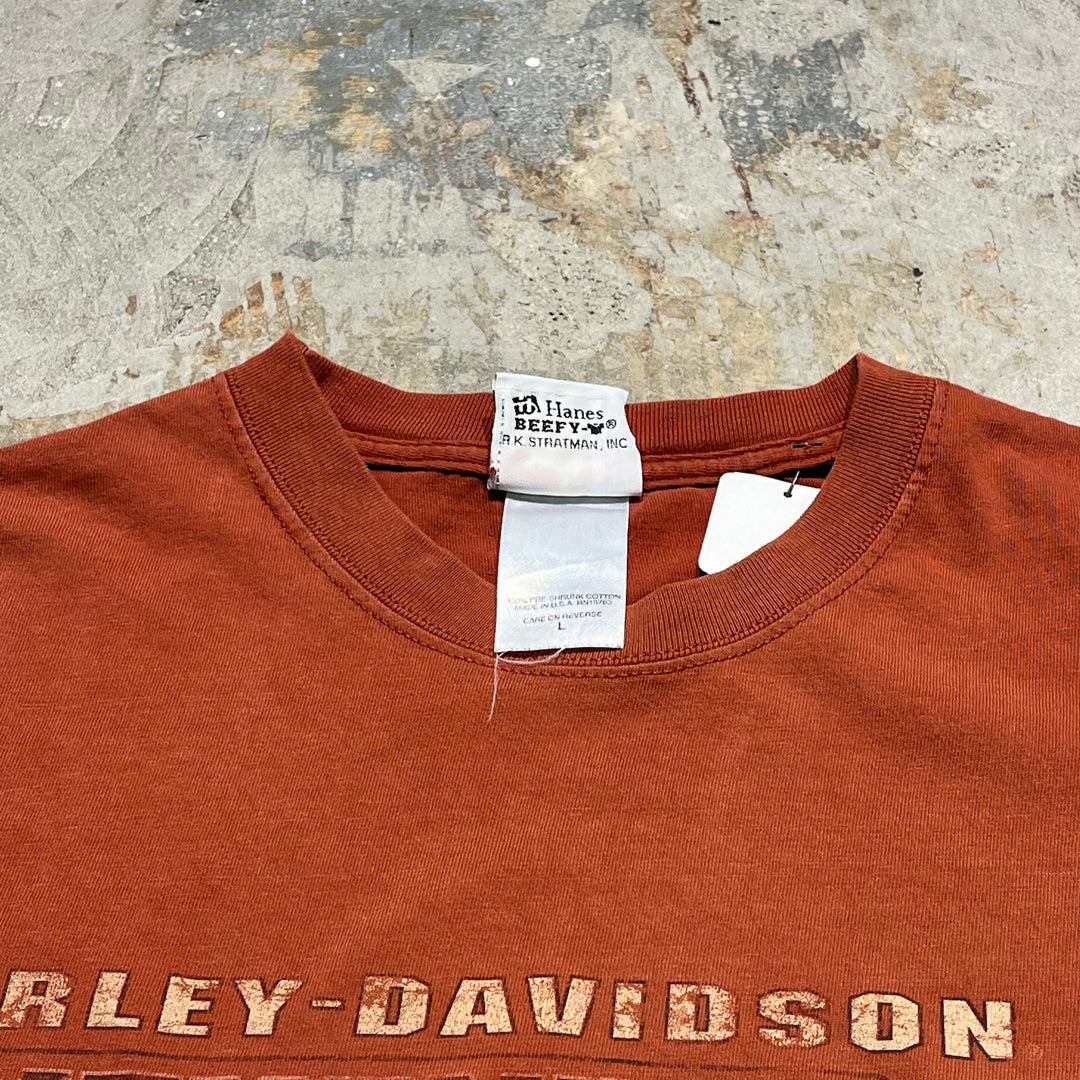 古着 USA製 Harley-Davidson/ハーレー ダビッドソン ワシントン州 ダウンタウン･シアトル プリントTシャツ サイズL
