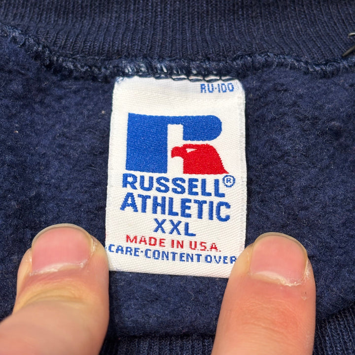 古着 USA製80's〜 RUSSELL ATHLETIC/ ラッセルアスレチック/ ブランククルーネックスウェット/ 無地/ 前Vガゼット/ サイズXXL