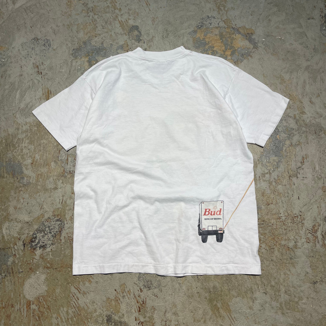 古着 USA製 95's フルーツオブザルーム/BUDWEISER/バドワイザー/企業系/ヴィンテージ シングルステッチプリントTシャツ/サイズL
