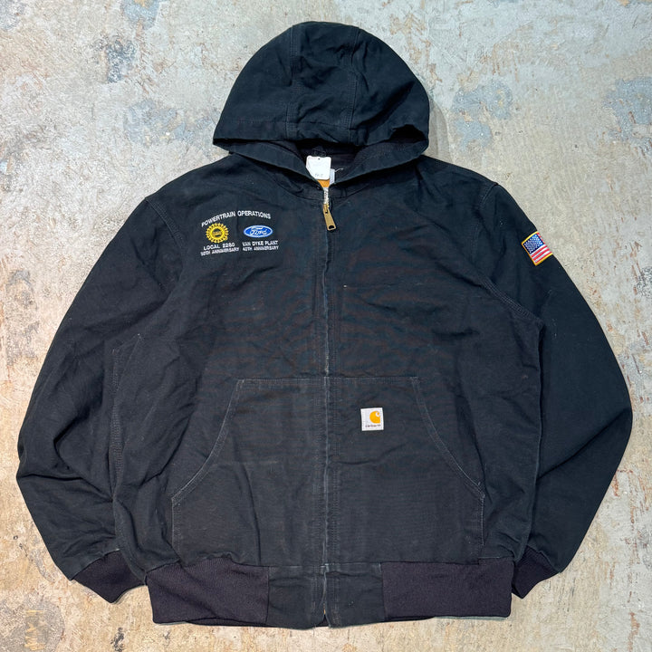 古着 USA製 Carhartt/ カーハート/ アクティブジャケット/ ダック地/ 企業ロゴ/ 裏地サーマル/ サイズXL