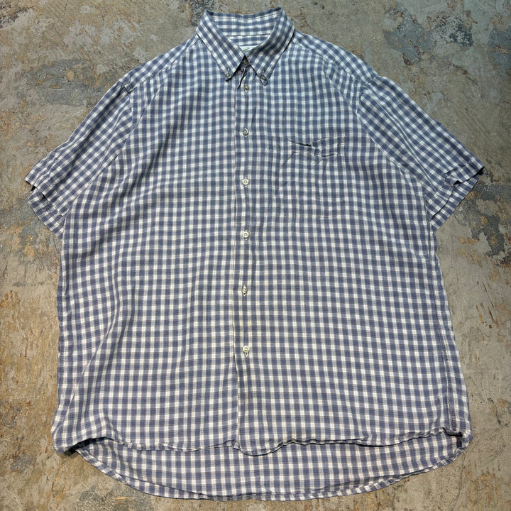 古着 LACOSTE/ ラコステ/ ボタンダウン半袖シャツ/ チェック柄/ サイズXXL