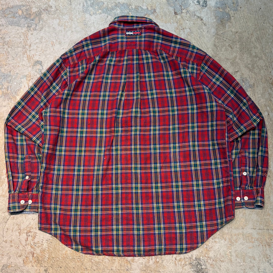 古着 TOMMY JEANS/ トミージーンズ/ ボタンダウン長袖シャツ/ チェック柄/ サイズXL
