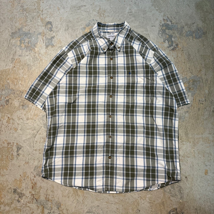 古着 carhartt/ カーハート/ ボタンダウン半袖シャツ/ チェック柄/ サイズXL