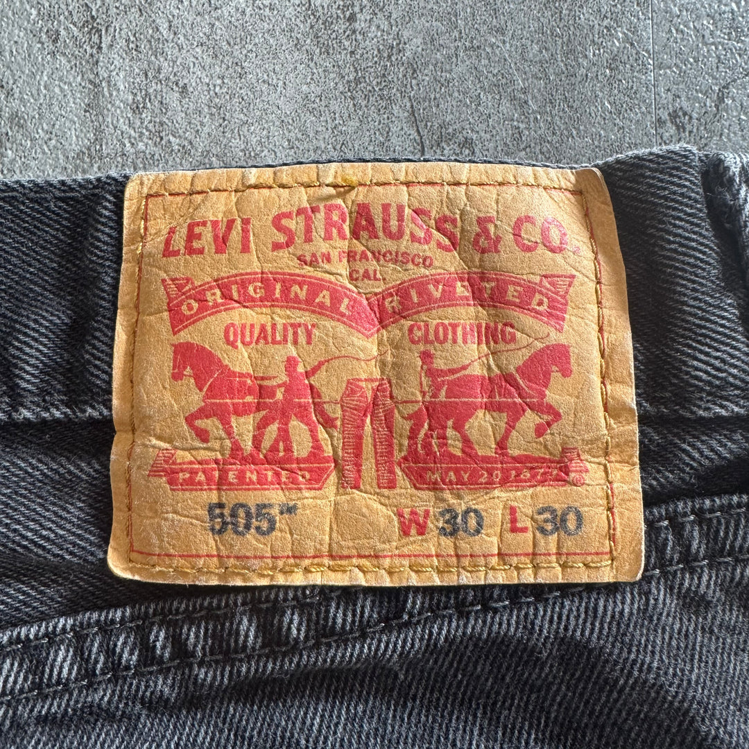 古着 Levi's リーバイス 505 ブラックデニムパンツ/ 実寸サイズ29×28