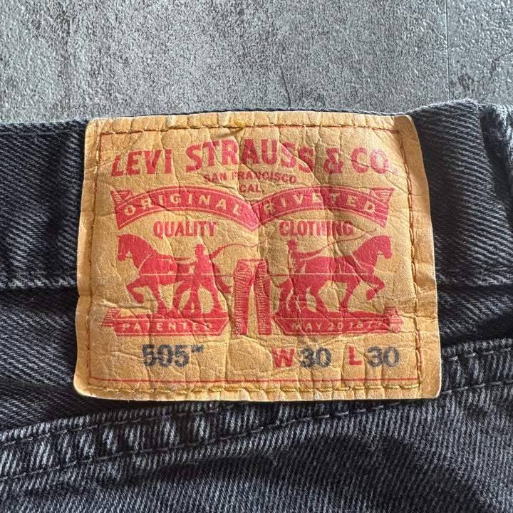 古着 Levi's リーバイス 505 ブラックデニムパンツ/ 実寸サイズ29×28