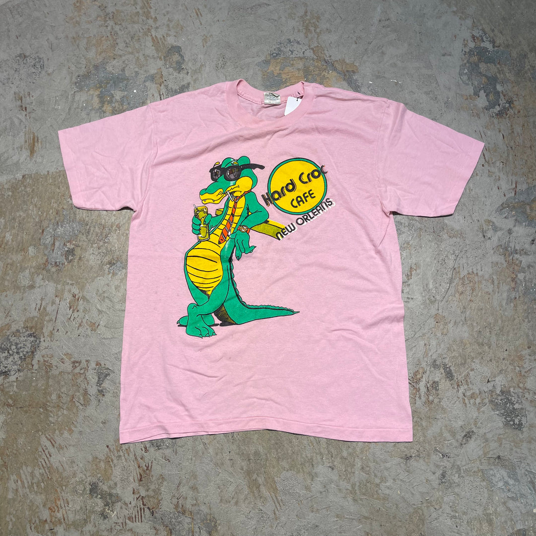 #4849 古着 90's~ コミック リリーフ/ハード クロック カフェ/USA製/ヴィンテージ/シングルステッチ/Tシャツ/サイズL