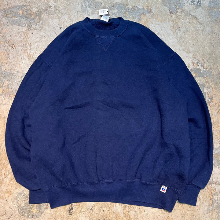 古着 USA製 90's RUSSELL /ラッセル/ブランククルーネックスウェット/無地/サイズXL