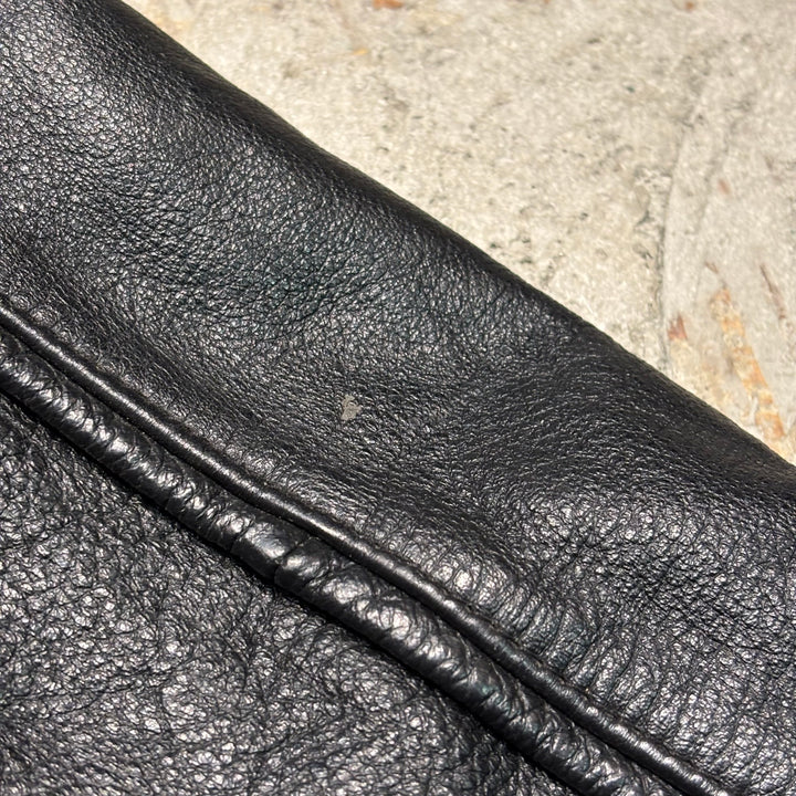 古着 WILSONS LEATHER/ ウィルソンズレザー/ 本革ジップアップレザージャケット/ 牛革/ 裏地ファー/ サイズL