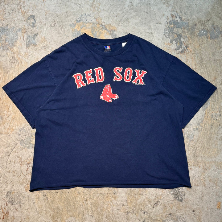 古着 MLB/REDSOX/レッド ソックス/プリントTシャツ/ リメイク/ サイズXL