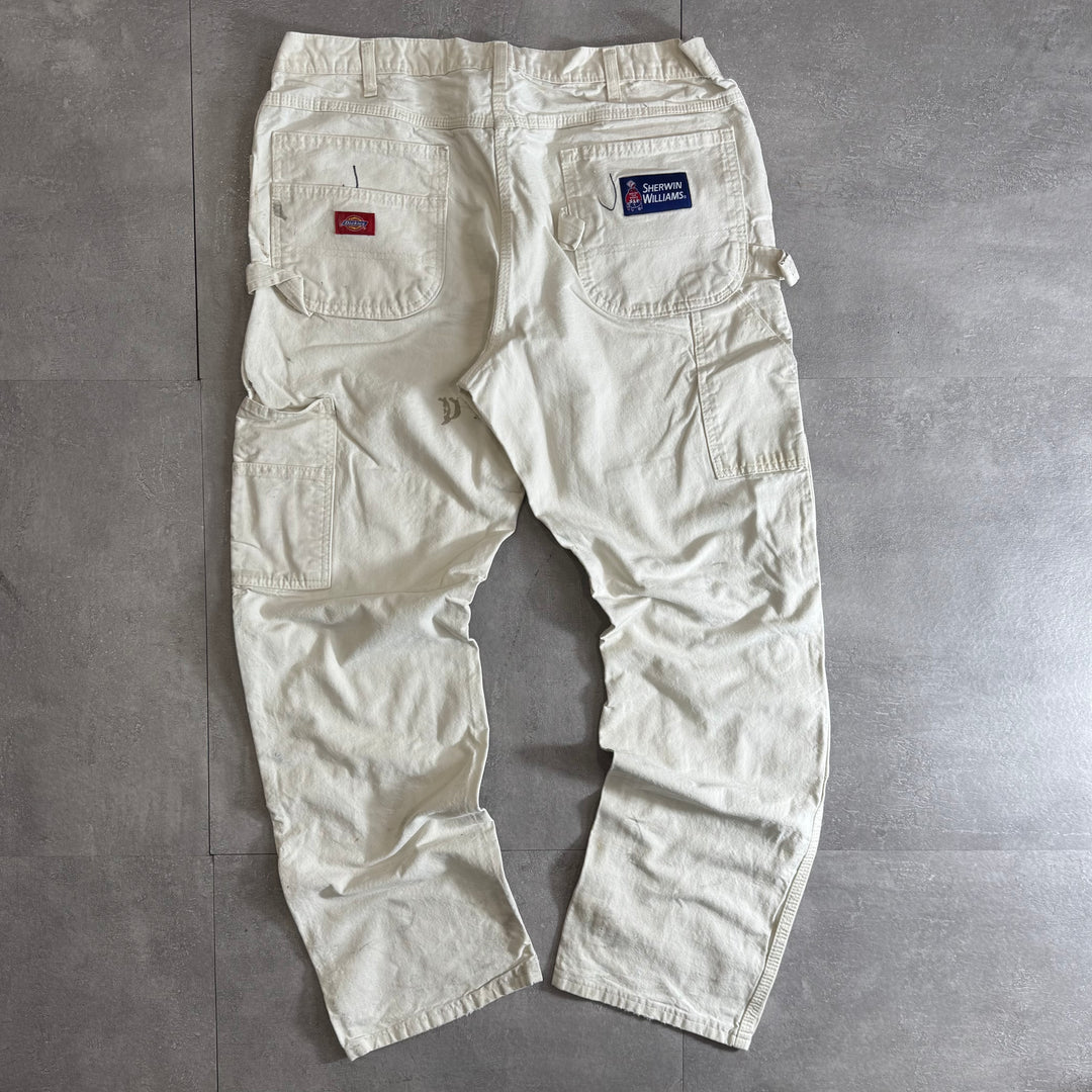 古着 Dickies×SHERWIN WILLIAMS ディッキーズ× シャーウィン・ウィリアムズ ペインターパンツ  ダブルニー 実寸サイズ36×31