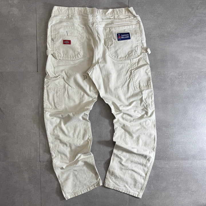 古着 Dickies×SHERWIN WILLIAMS ディッキーズ× シャーウィン・ウィリアムズ ペインターパンツ  ダブルニー 実寸サイズ36×31