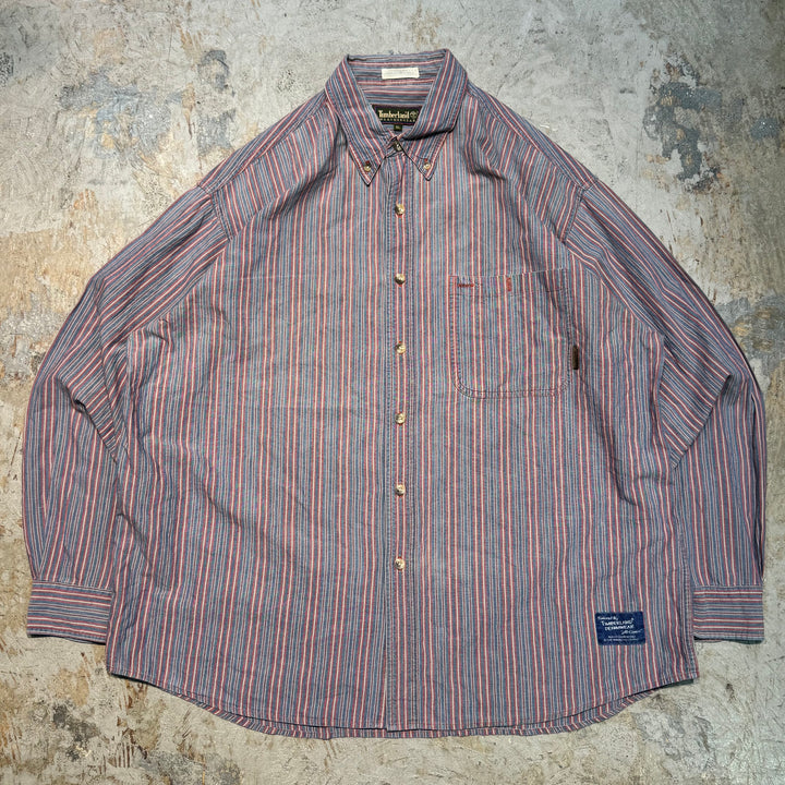 古着 TIMBERLAND/ ティンバーランド/ 長袖シャツ/ ストライプ柄/ サイズXL