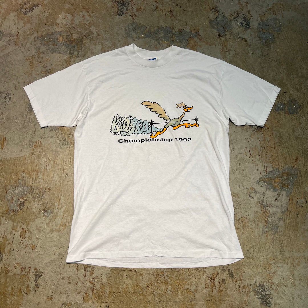 古着 USA製 92's HANES/ヘインズ/CHAMPION SHIP/グラフィック/ヴィンテージ シングルステッチ プリントTシャツ/サイズXL