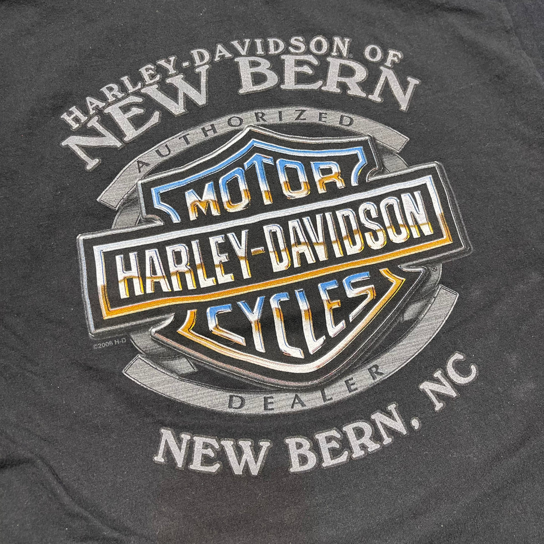 古着 USA製 Harley-Davidson/ハーレー ダビッドソン / ノース･カロライナ州ニューバーン ストア / プリントTシャツ / サイズL