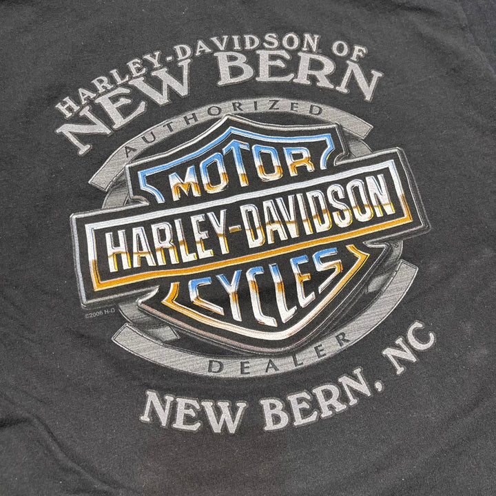 古着 USA製 Harley-Davidson/ハーレー ダビッドソン / ノース･カロライナ州ニューバーン ストア / プリントTシャツ / サイズL