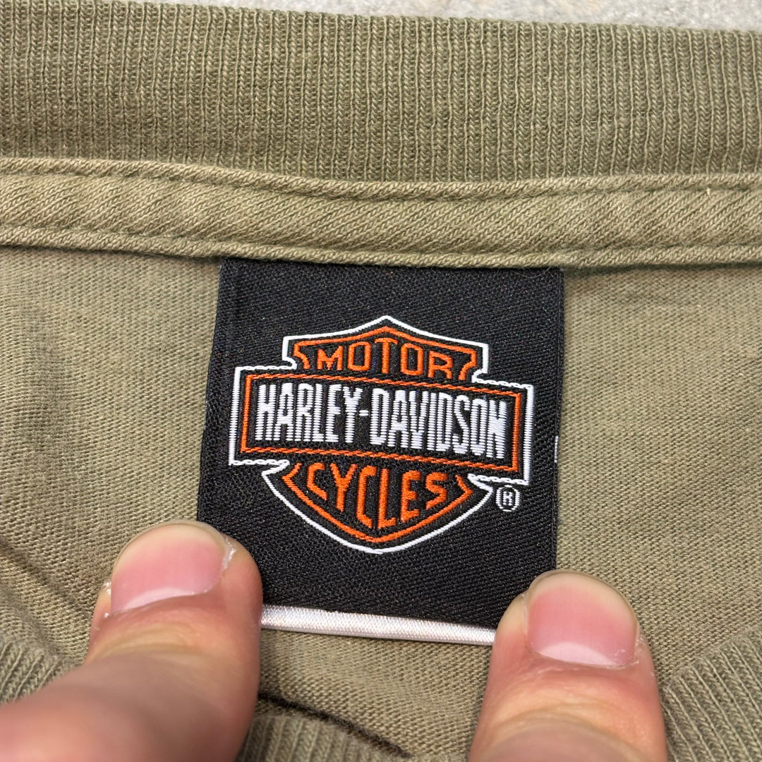 古着 USA製 Harley-Davidson/ハーレーダビッドソン/ プリントロングスリーブTシャツ/ サイズXXL