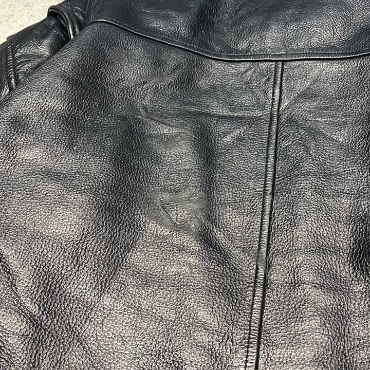 #3448 古着 WILSONS LEATHER/ウィルソンズ/zip up lether jacket/ジップアップレザージャケット/サイズXL