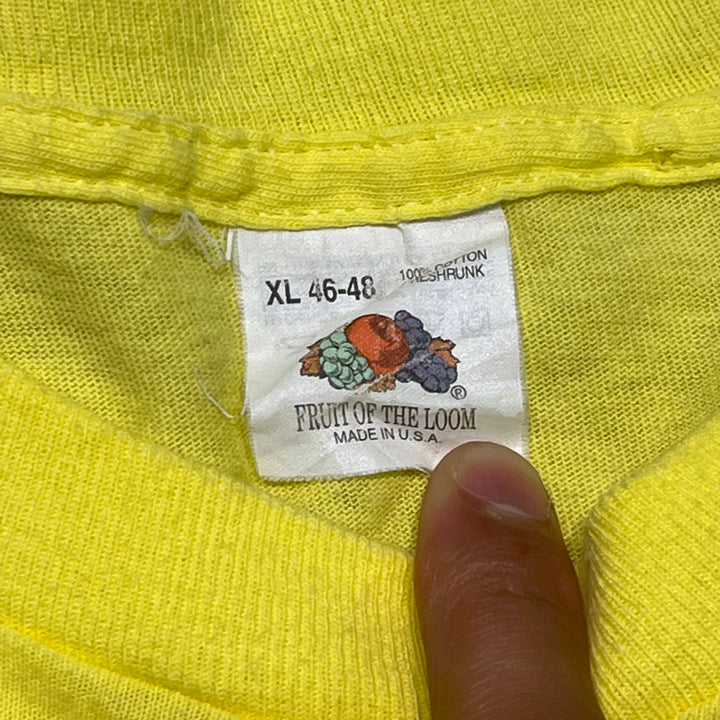 古着 USA製 90's FRUIT OF THE LOOM/フルーツオブザルーム/シングルステッチ/無地Tシャツ/ サイズXL
