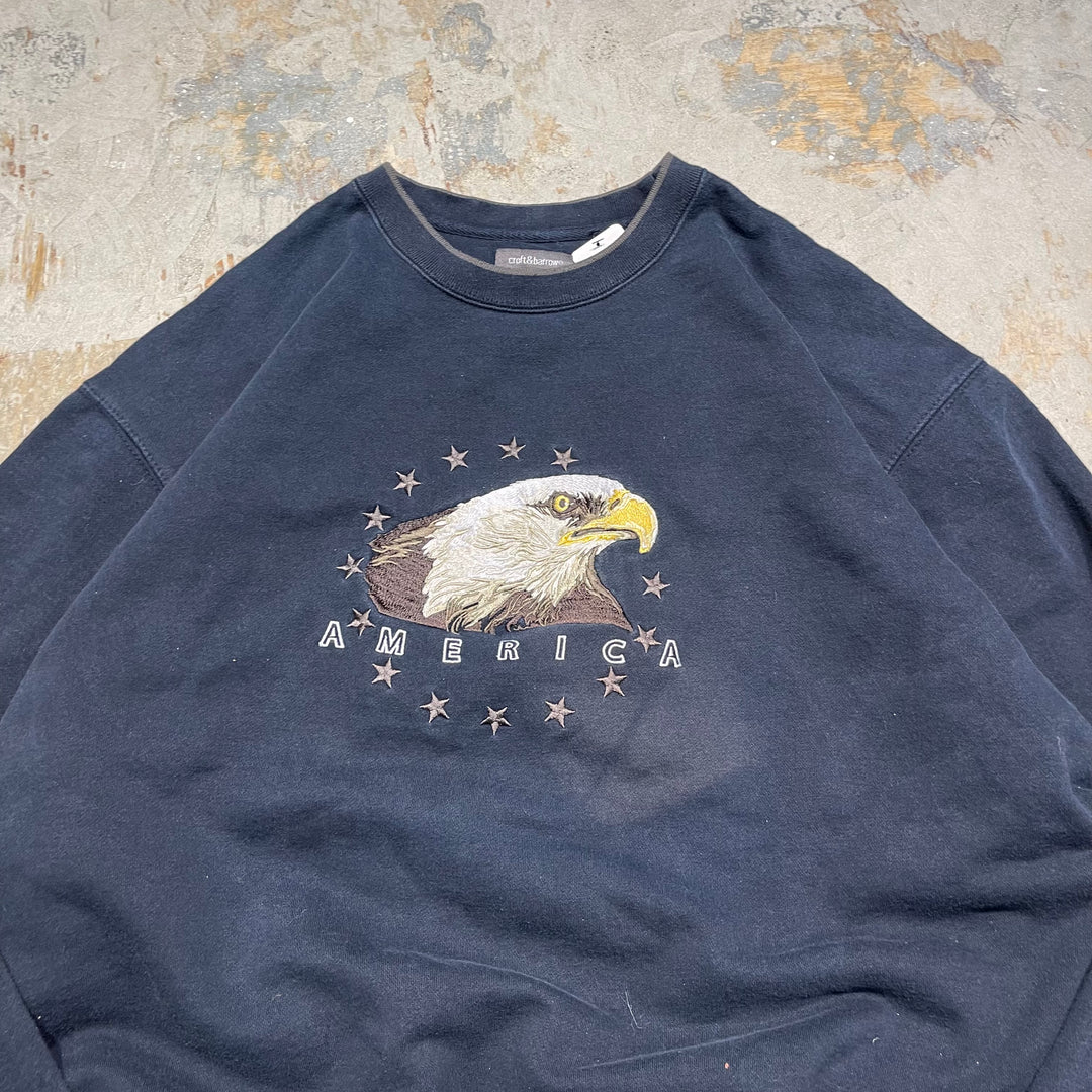 #4111 古着 Unknow/Crew Neck Sweat Shirt/クルーネックスウェット/アニマル刺繍/サイズXL