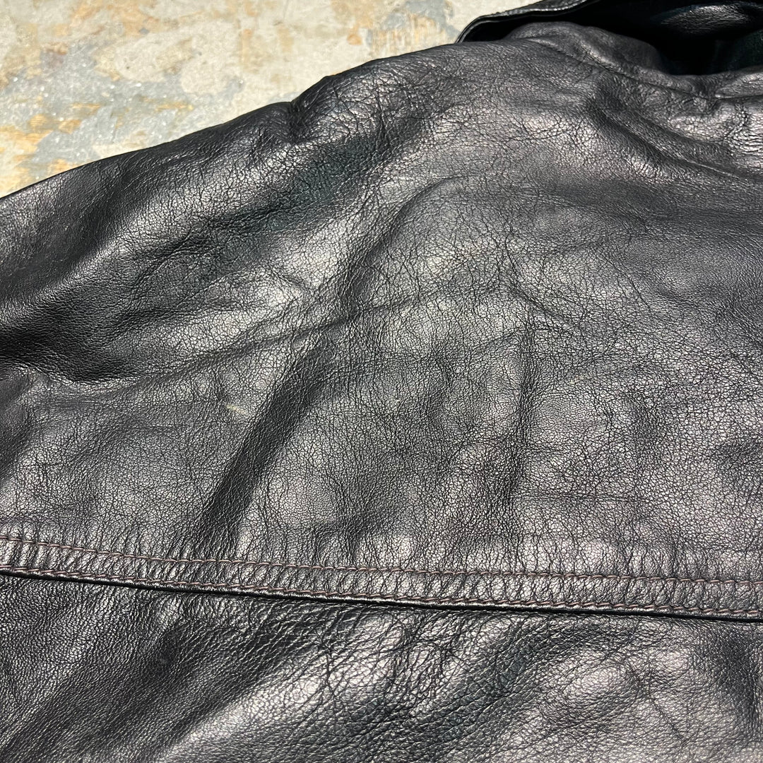 #3308 古着 Unknow/Leather jacket/ジップアップレザージャケット/サイズXL