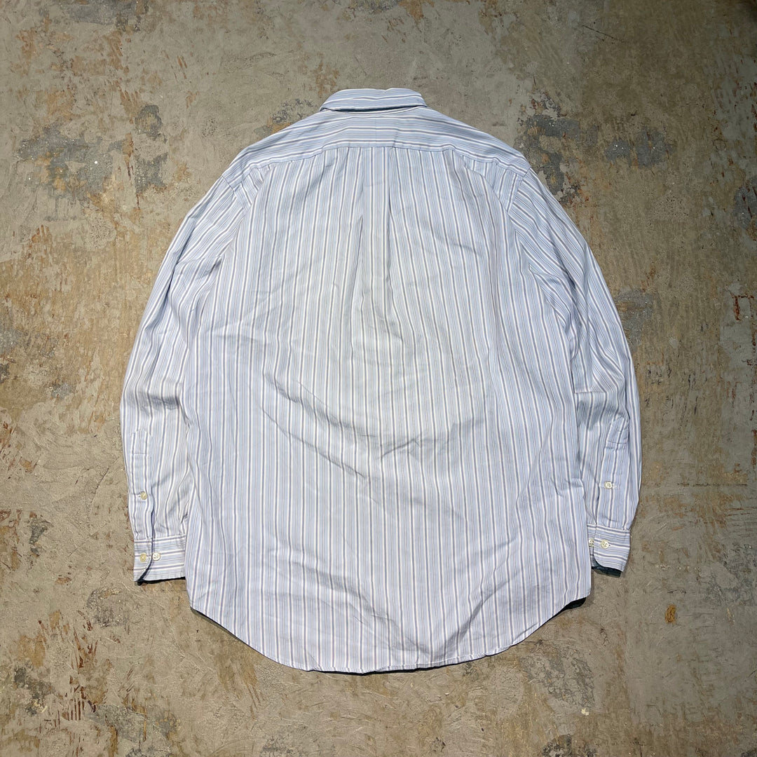 #4392 古着 Ralph Lauren/ラルフローレン/Long Sleeve Botton Down Shirt/長袖ボタンダウンシャツ/Stripe/ストライプ/YARMOUTH/サイズL相当