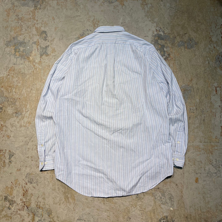#4392 古着 Ralph Lauren/ラルフローレン/Long Sleeve Botton Down Shirt/長袖ボタンダウンシャツ/Stripe/ストライプ/YARMOUTH/サイズL相当