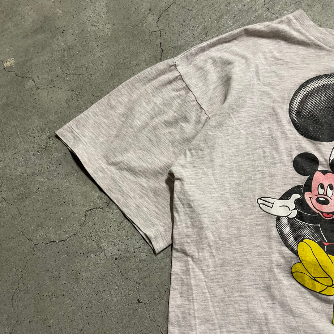 古着 90's シャドーミッキーオリジナル/ミッキーマウス/青パン/ヴィンテージ シングルステッチ プリントTシャツ/サイズXL相当