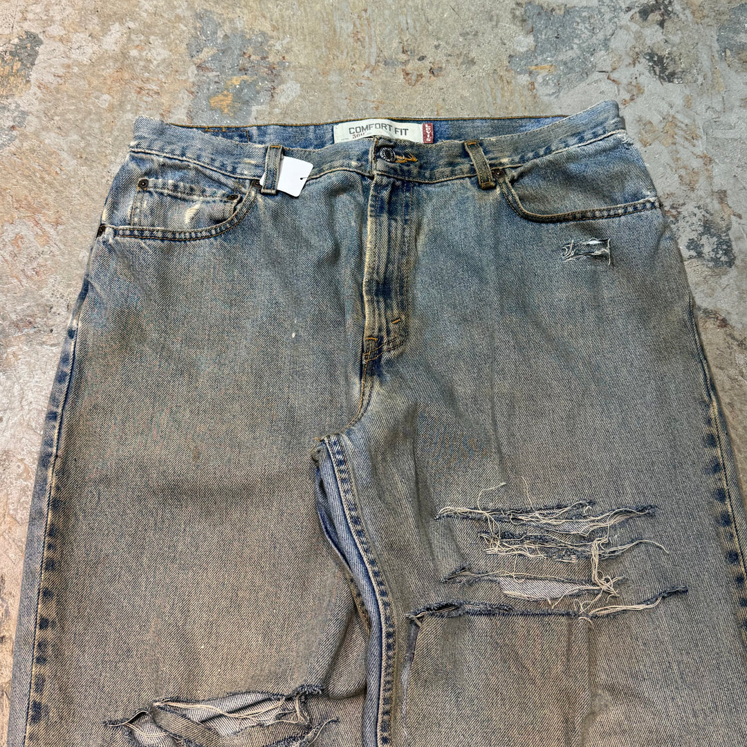古着 Levis 560 Coffee Dye / コーヒー染 / Damage Denim /ダメージデニム/ 実寸35×31