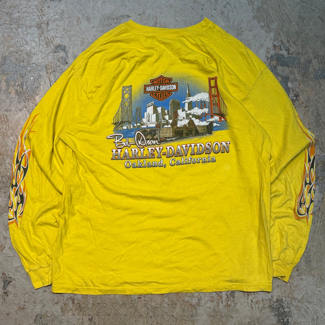 古着 USA製 Harley-Davidson/ハーレーダビッドソン/ ロングスリーブプリントTシャツ/サイズXL