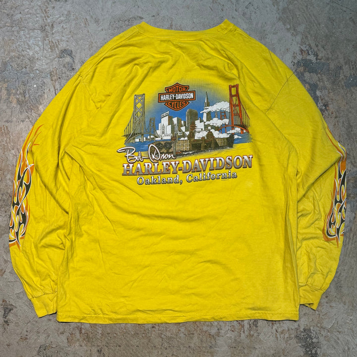 古着 USA製 Harley-Davidson/ハーレーダビッドソン/ ロングスリーブプリントTシャツ/サイズXL