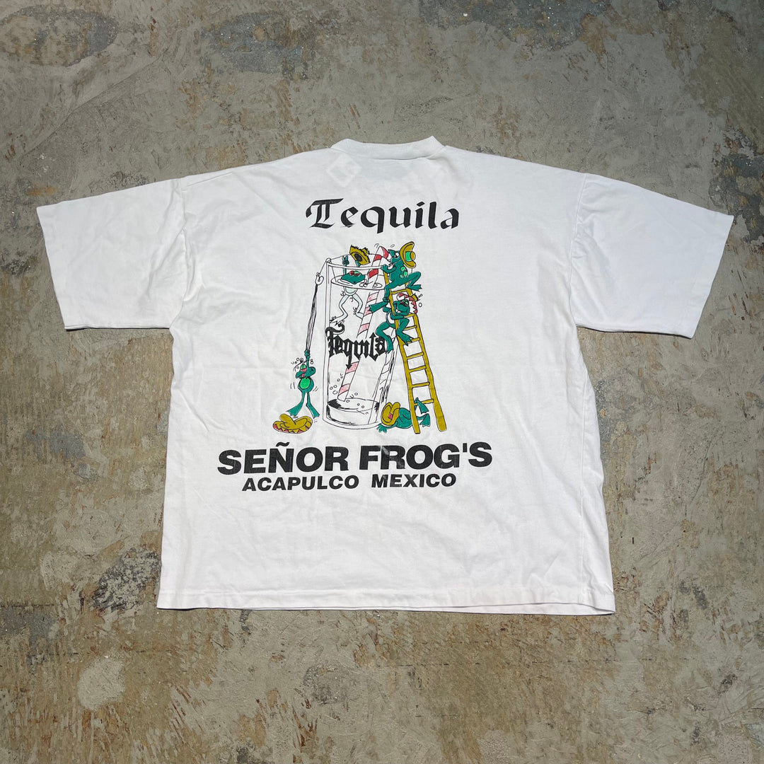 古着 90's セニョールフロッグス/テキーラ/カエル/アカプルコ メキシコ/ヴィンテージ シングルステッチプリントTシャツ/サイズL相当