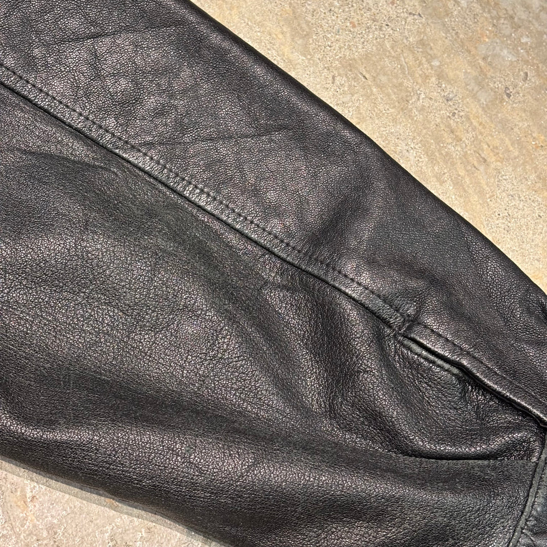 古着 WILSONS LEATHER/ ウィルソンズレザー/ 本革ジップアップレザージャケット/ 牛革/ サイズXL