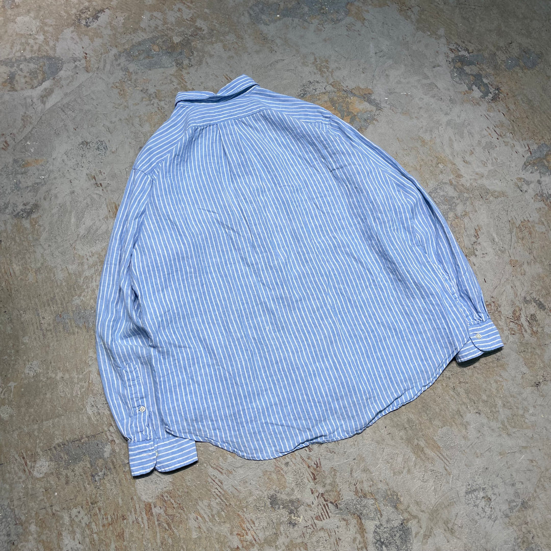 #4329 Ralph Lauren/ラルフローレン L/S B.D Shirts/ボタンダウンシャツ/CLASSIC FIT/ストライプ柄/サイズXL